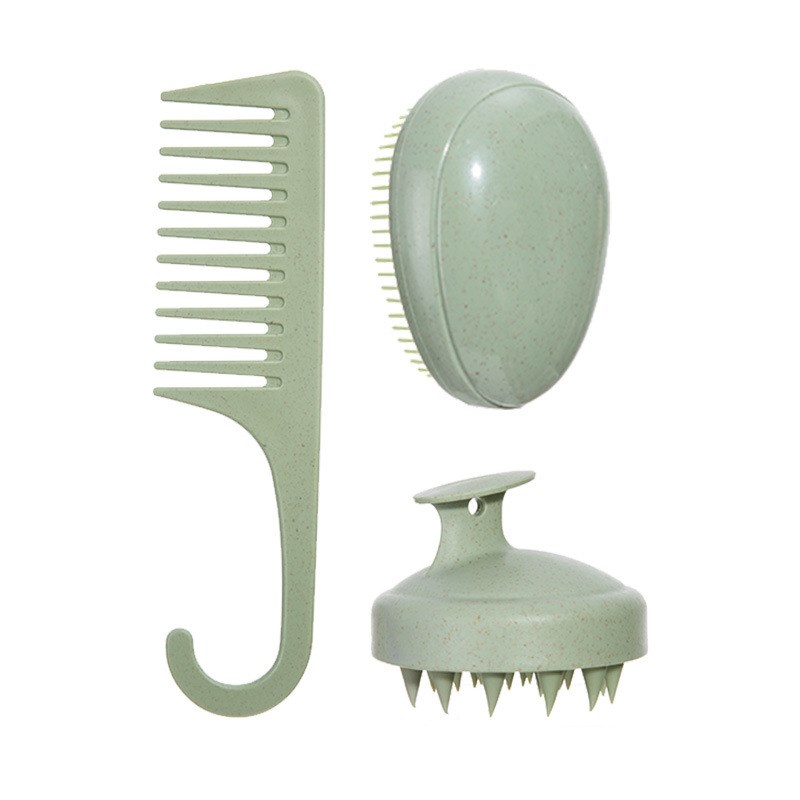 Wheat Straw Hair Comb Set for Home Styling Massage Cushion C