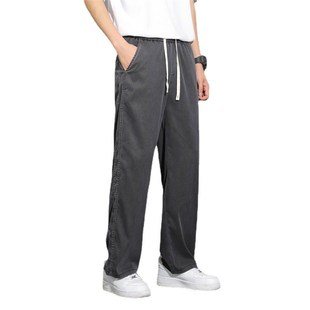 Trendy Tencel Leg Summer Relax Wide Thin Straight Mens Jeans