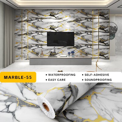 Tilelike Marble Wall Sticker Selfadhesive Waterproof Moistur