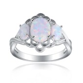 Australian European Silve Ring Microinlaid Fashion Opal