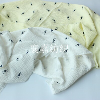 Doublelayer Gauze Printed 100 Cotton Crepe Kids Clothing Fab