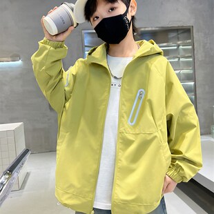 Spring Boys Jacket Childrens Casual Hooded Zipper Windbreake