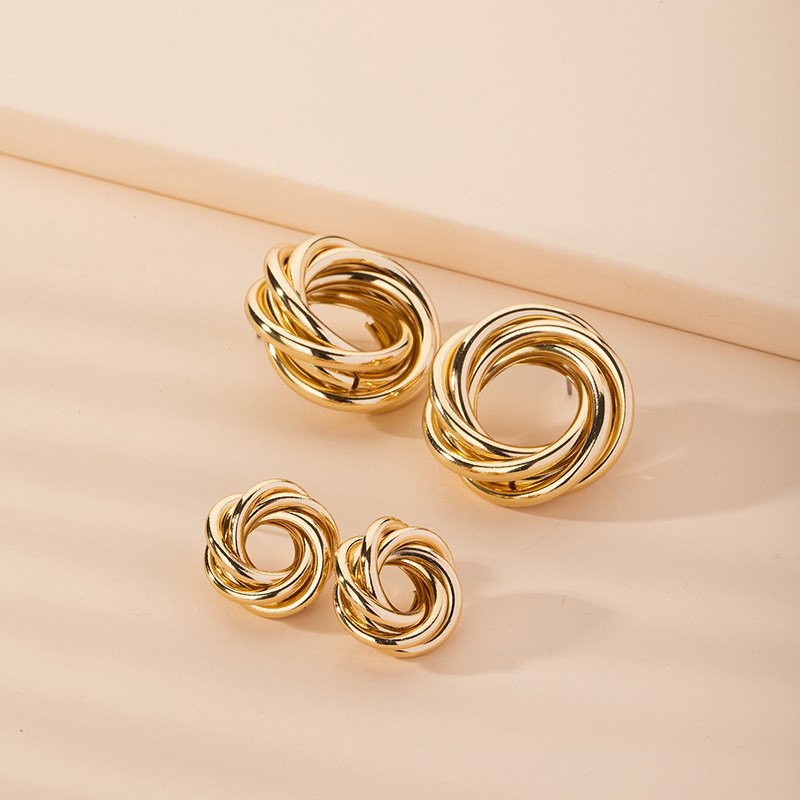 Retro Geometric Circular Earrings Ins Fashion Simple Ear Orn