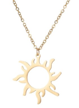 Sunflower Necklace Geometric Pendant Womens ChicChic Sunflow