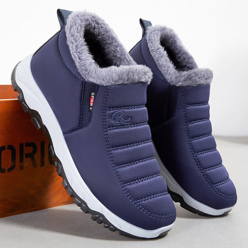 Winter Cotton Shoes for Men Thickly Furred Snow Boots Casual
