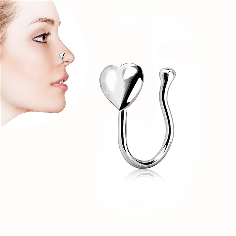 European and American Piercing Jewelry Heart Nose Stud Nose