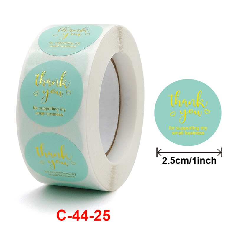 Rolled Gold Foil Thank You Sticker Business Gift Decoration