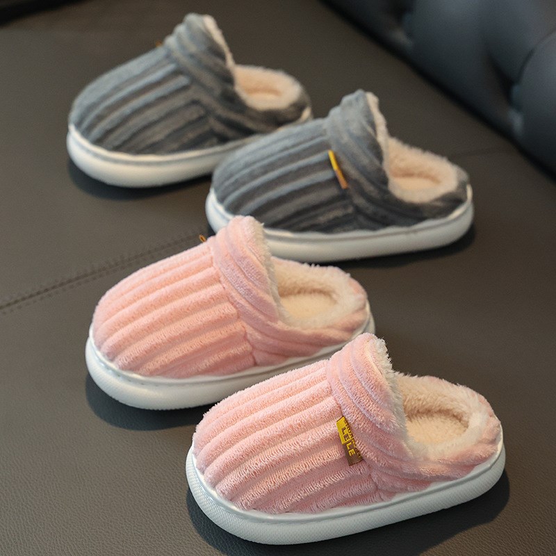 Winter Warm Kids Cotton Slippers AntiSlip Indoor Home Shoes