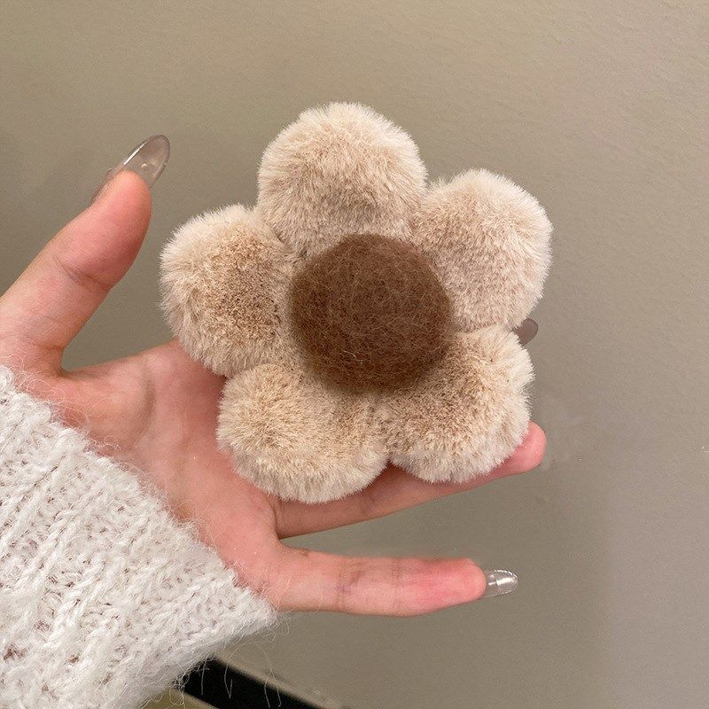 Fluffy Cute Chrysanthemum Hair Clips for Girls Autumn Winter