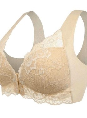 Front Open Button Wireless Bra Large Chest Looks Small Comfo