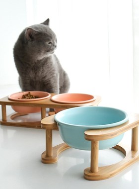 Ceramic Pet Bowl Protect Cervical Antitipping Ceramic CatDog