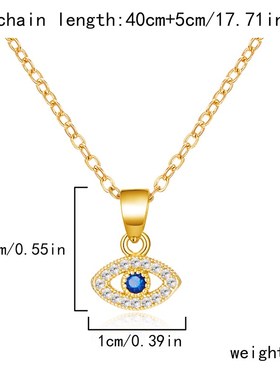 Blue Eyes Necklace Fashionable Light Luxury Evil Eye Zirconi