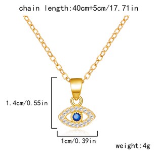 Fashionable Light Luxury Blue Eye Necklace Evil Zirconi Eyes