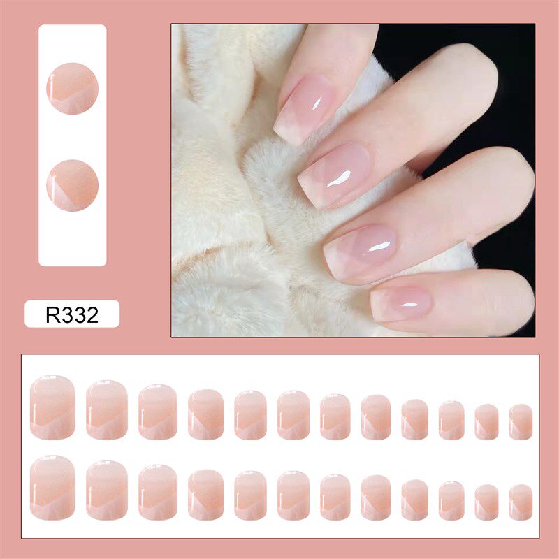 Wearable Fake Nail Net Slant French Temperament Gentle Nude
