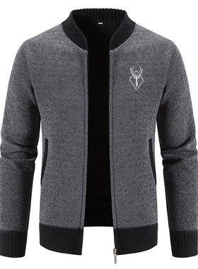 2025FW Mens Onepiece Velvet Sweater Cardigan Zipper Jacket S