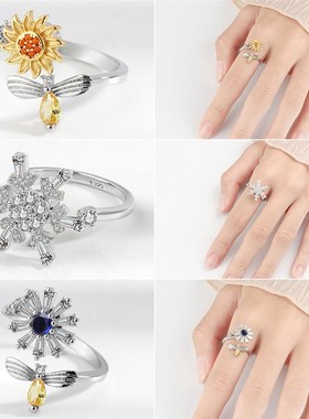 Creative 9Piece Rotating Open Rings for Men and Women Rotata