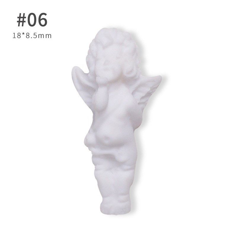 Nail Art Charms Baroque Relief Angel 3D Resin Finished White