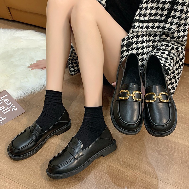 Flat Lazy Slipon Loafers for Women 2025 Fall Winter Chains M