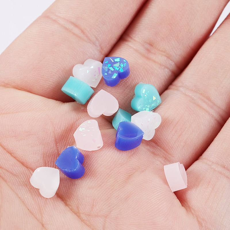 8mm Heartshaped Opal Synthetic Australian Opal Pendant Resin
