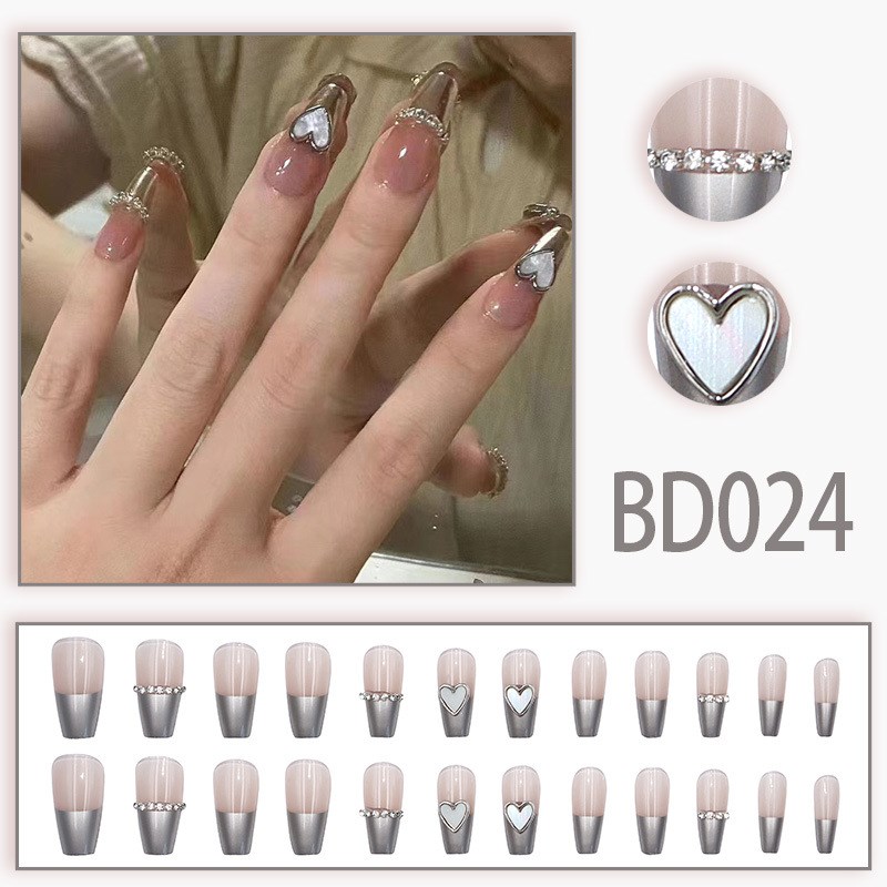 Nail Art Stickers Diamond Design Bowknot LongShort Elegant W