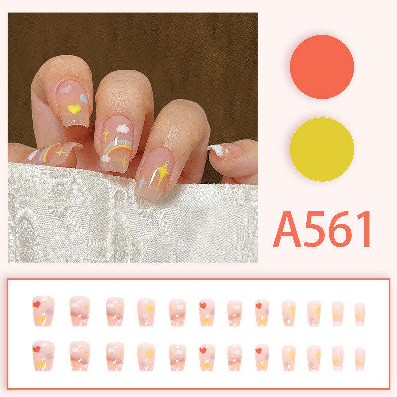 Summer Fresh Love Cloud Nail Art Detachable False Nail Tips