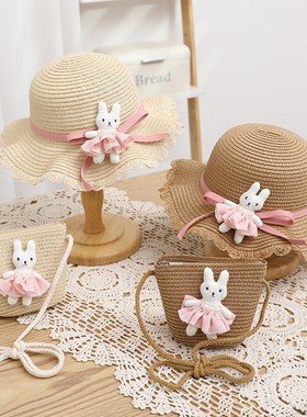 Summer Beach Sun Hat Korea ParentChild Straw Hat Bowknot Str