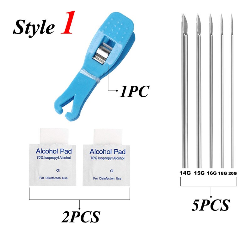 Acrylic Piercing Tool Round Triangle Forceps Set Disposable