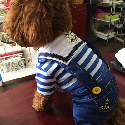 Spring Summer Pet Clothes Striped Navy Pet Sweater for Dogs