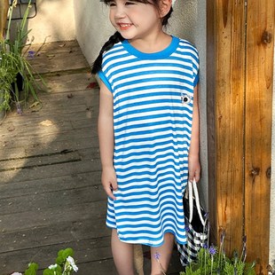 Summer Dress for Girls Kids Sleeveless Vest Dress Cute Cotto