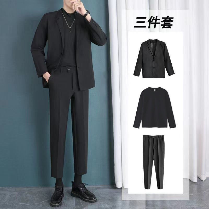 Mens Casual Suits 2 Piece Sets Light Mature Style Long Sleev