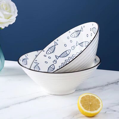 Simple Japanese Style Ramen Bowl Multipurpose Ceramic Bowl M