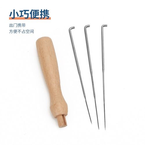 Wood Handle Needle Felting Pen with Three Needles DIY Wool F
