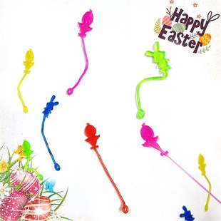 Glitter Easter Bunny TPR Soft Elastic Chick Rubber Creative