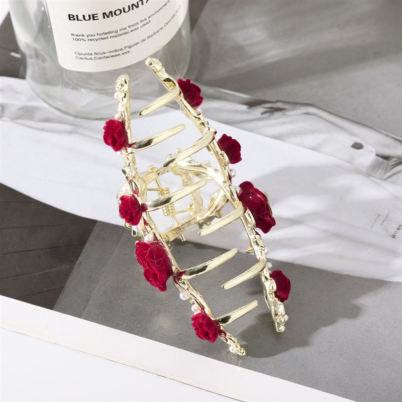 Ethnic Style Luxurious Velvet Flower Rhinestone Pearl Tassel