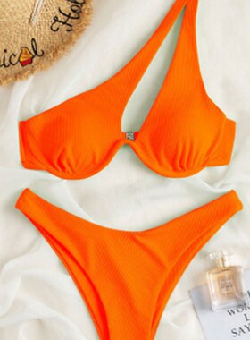 2025 Sexy Bikini OneShoulder Steel Bra Bikini Swimwear for W