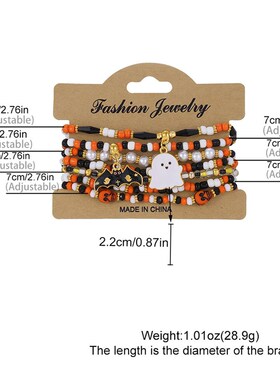 Halloween Pumpkin Clay Bracelet Punk Alloy Letter Gothic Sty