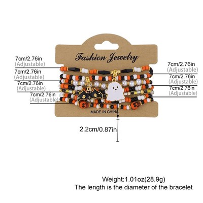 Halloween Pumpkin Clay Bracelet Punk Alloy Letter Gothic Sty