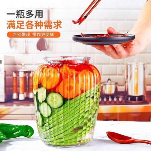 Glass Sealed Jar for Kimchi Pickles Food Salt Grains More