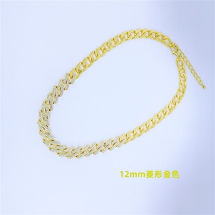 Hiphop Cuban Chain Full Diamond Necklace Big Gold Chain for