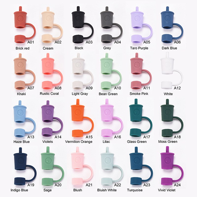 12cm Pearl Milk Tea Dust Plug Silicone Straw Dust Plug Simpl