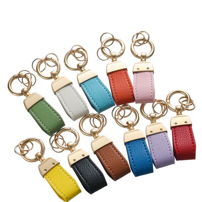 British Style Doublesided Leather Keychain 11cm Creative Art