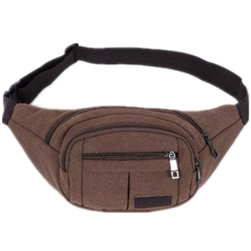 Outdoor Sports Waist Bag Thick Canvas Waterproof Antitheft L