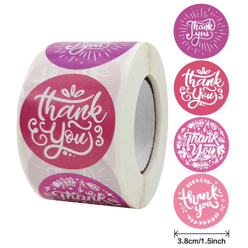 15 Inch 38cm Thank You Stickers Geometric Design Transparent