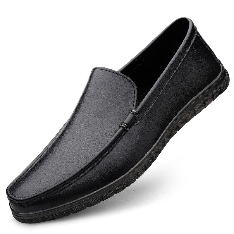 Leisure Slipon Mens Leather Shoes Soft Breathable Cowhide De