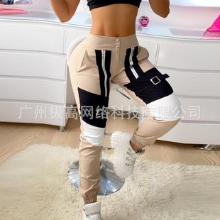 2025 Fashion Khaki Patchwork LZQ2597 European Pants Womens