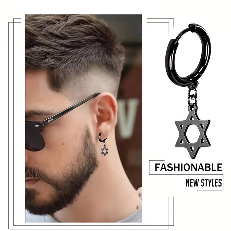 Star Earring Fashionable Hexagram Earrings for Men and Women