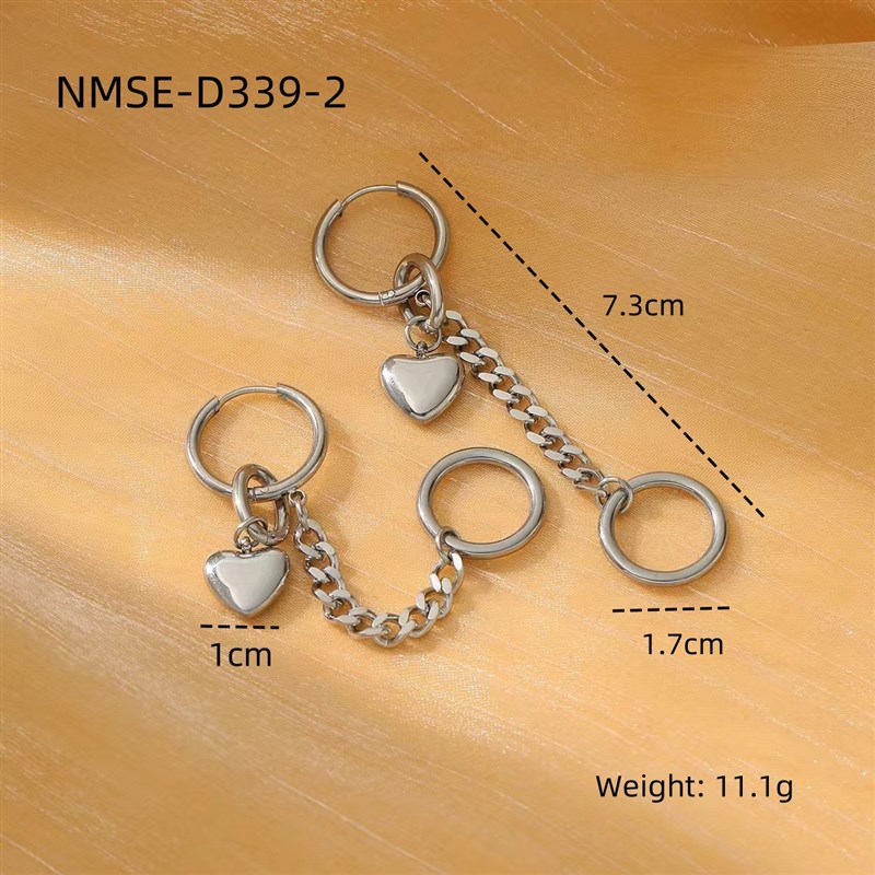 Simple Designed Heartshaped Titanium Steel Earring for Women