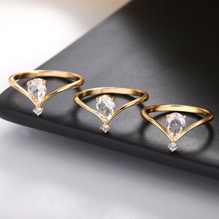 Simple Vshaped December Birthstone Rings for Couples zirconi