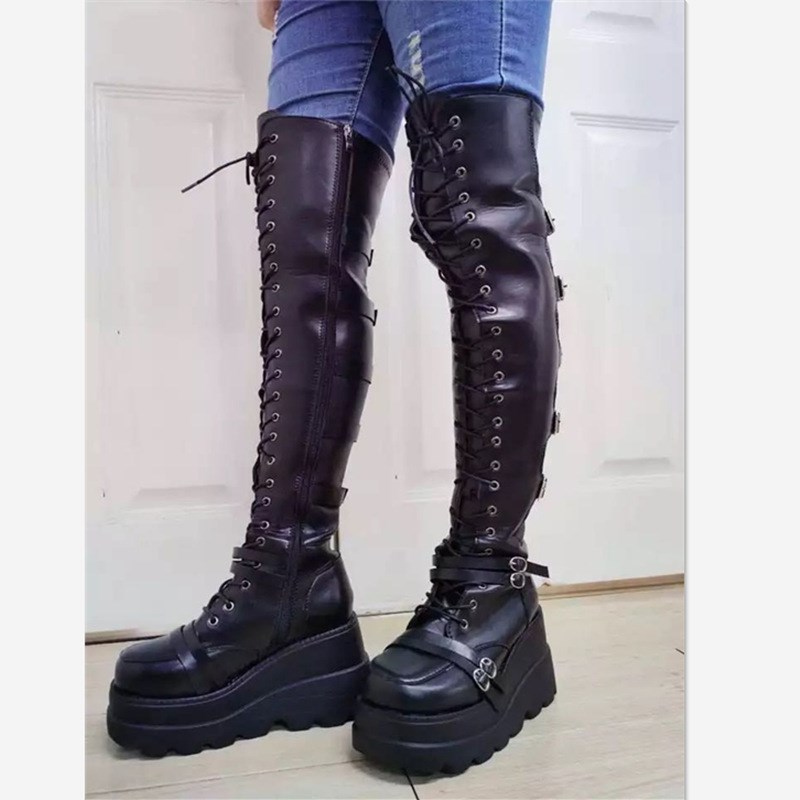 Plus Size Over Knee Boots Winter 2025 European Round Toe Wed