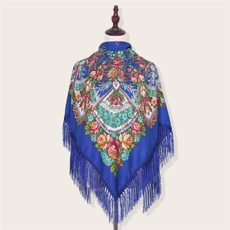 Russian Cotton Shawl Womens Xinjiang Scarf Ethnic Style Scar